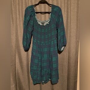 Torrid Green and Blue Checkered Dress